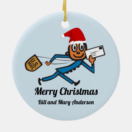 Nostalgisch Postal Voeg Jouw tekst toe Keramisch Ornament (Achterkant)