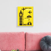 nostalgisch Poster van retro-luchtvaartmaatschappi Canvas Afdruk (Insitu (Woonkamer))