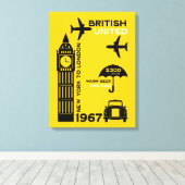 nostalgisch Poster van retro-luchtvaartmaatschappi Canvas Afdruk (Insitu (Houten vloer))