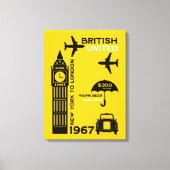 nostalgisch Poster van retro-luchtvaartmaatschappi Canvas Afdruk (Voorkant)