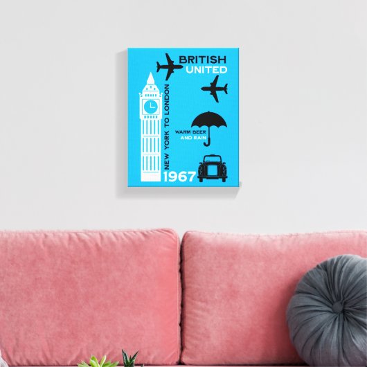nostalgisch Poster van retro-luchtvaartmaatschappi Canvas Afdruk (Insitu (Woonkamer))