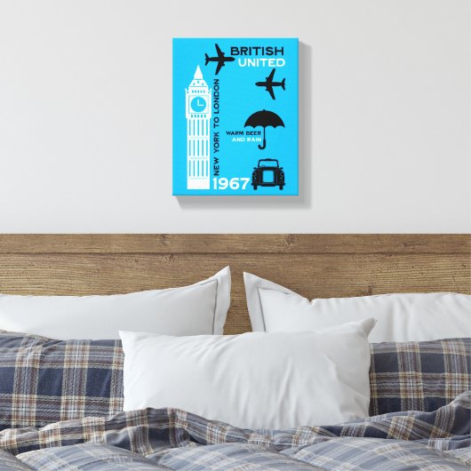 nostalgisch Poster van retro-luchtvaartmaatschappi Canvas Afdruk (Insitu (Slaapkamer))