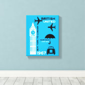 nostalgisch Poster van retro-luchtvaartmaatschappi Canvas Afdruk (Insitu (Houten vloer))