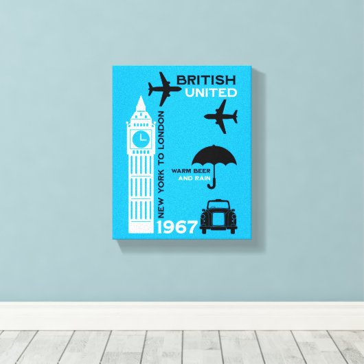 nostalgisch Poster van retro-luchtvaartmaatschappi Canvas Afdruk (Insitu (Houten vloer))