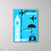 nostalgisch Poster van retro-luchtvaartmaatschappi Canvas Afdruk (Voorkant)