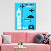 nostalgisch Poster van retro-luchtvaartmaatschappi Canvas Afdruk (Insitu (Woonkamer))