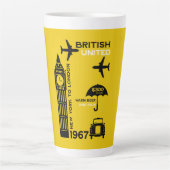 nostalgisch Poster van retro-luchtvaartmaatschappi Latte Mok (Voorkant)