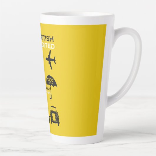 nostalgisch Poster van retro-luchtvaartmaatschappi Latte Mok (Rechts)