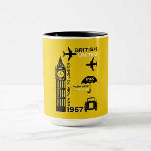 nostalgisch Poster van retro-luchtvaartmaatschappi Mok