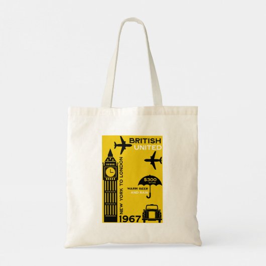 nostalgisch Poster van retro-luchtvaartmaatschappi Tote Bag (Achterkant)