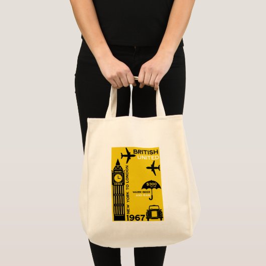 nostalgisch Poster van retro-luchtvaartmaatschappi Tote Bag (Voorkant (product))