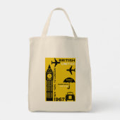 nostalgisch Poster van retro-luchtvaartmaatschappi Tote Bag (Achterkant)