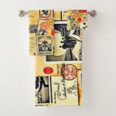 nostalgisch postontwerp bad handdoek (Insitu)