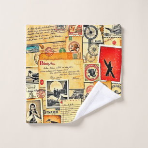 nostalgisch postontwerp bad handdoek