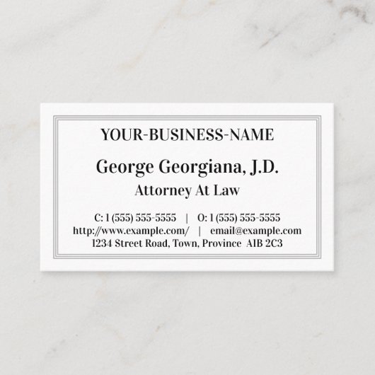 Nostalgisch, professioneel Visitekaartje (Voorkant)