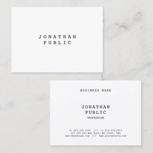 Nostalgisch Retro Classic look elegant Simple Plai Visitekaartje (Voorkant / Achterkant)