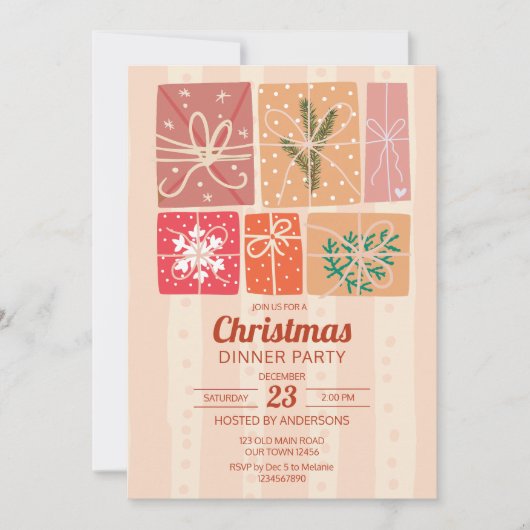 Nostalgisch retro kerstfeest kaart (Voorkant)