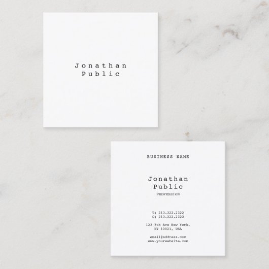 Nostalgisch Retro Klassieke  look Simple Cool Vierkante Visitekaartje (Voorkant / Achterkant)