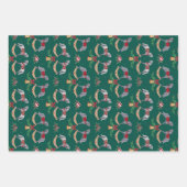 Nostalgisch Rocking Horse met Holly Fire Branches Inpakpapier Vel (Voorkant 3)