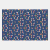 Nostalgisch Rocking Horse met Holly Fire Branches Inpakpapier Vel (Voorkant)