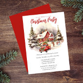 Nostalgisch rood vrachtwagen kerstfeest kaart