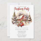 Nostalgisch rood vrachtwagen kerstfeest kaart (Voorkant)