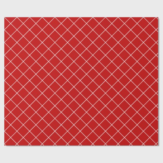 Nostalgisch Rood Wit Sjabloon Retro Kerstcadeau Cadeaupapier (Vlak)