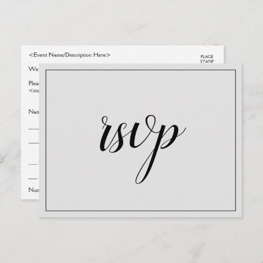 Nostalgisch "rsvp"-Briefkaart Briefkaart (Voorkant / Achterkant)