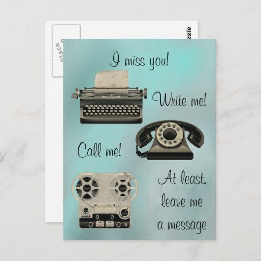 Nostalgisch schrijf me briefkaart (Voorkant / Achterkant)