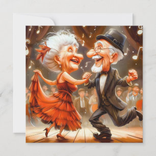 Nostalgisch Senioren Dansfeest Kaart