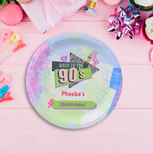 Nostalgisch Terug naar de jaren 90 Retro Verjaarda Papieren Bordje
