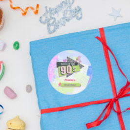 Nostalgisch Terug naar de jaren 90 Retro Verjaarda Ronde Sticker
