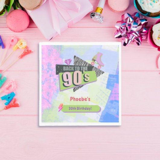 Nostalgisch Terug naar de jaren 90 Retro Verjaarda Servet
