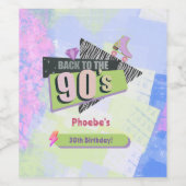 Nostalgisch Terug naar de jaren 90 Retro Verjaarda Wijn Etiket (Enkel label)