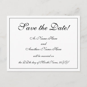Nostalgisch, traditioneel "Save the Date!" Briefka Briefkaart