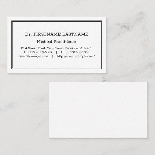 Nostalgisch, traditioneel Visitekaartje (Voorkant / Achterkant)