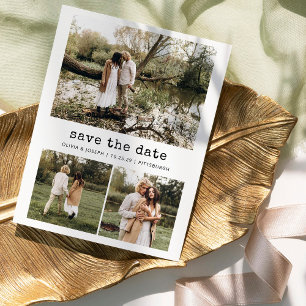 Nostalgisch type   Vintage 'Save the Date'-fotogri Briefkaart