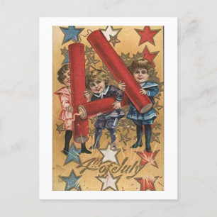 Nostalgisch Vier juli briefkaart Vuurwerk