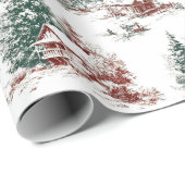 Nostalgisch Vintage Rood Groen Cadeaupapier (Rol Hoek)