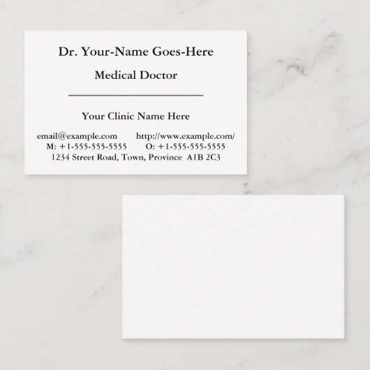 Nostalgisch Visitekaartje van de Specialist voor d (Voorkant / Achterkant)