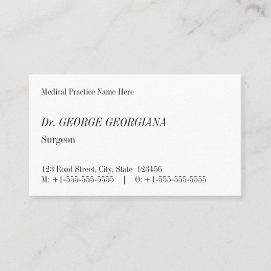 Nostalgisch Visitekaartje voor medische profession (Voorkant)