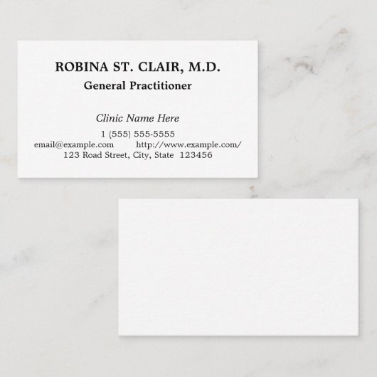 Nostalgisch Visitekaartje voor medische profession (Voorkant / Achterkant)