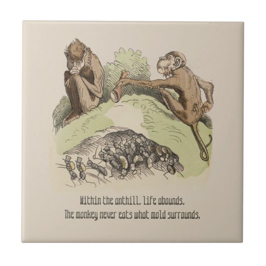 Nostalgisch Wilhelm Busch Humorisme Rhyme Tegeltje (Voorkant)