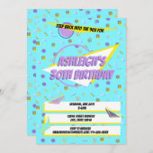 Nostalgische 90s Pattern Throwback Birthday Party Kaart (Voorkant / Achterkant)