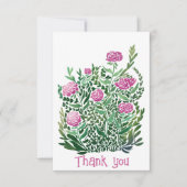 Nostalgische Abstracte bloemenflat dank u kaart (Voorkant)