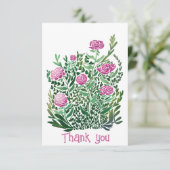 Nostalgische Abstracte bloemenflat dank u kaart (Staand voorkant)