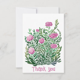 Nostalgische Abstracte bloemenflat dank u kaart