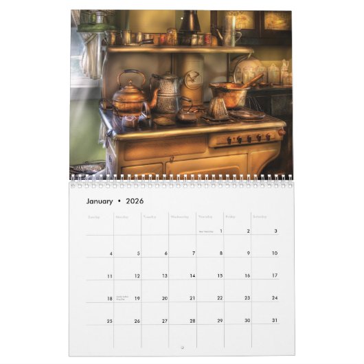 Nostalgische agenda kalender (Jan 2026)