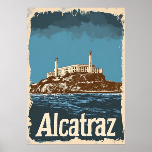 Nostalgische  Alcatraz Reizen Poster (Voorkant)