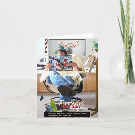 Nostalgische Amerikaanse cowboy bij baber shop bri Kaart (Voorkant)